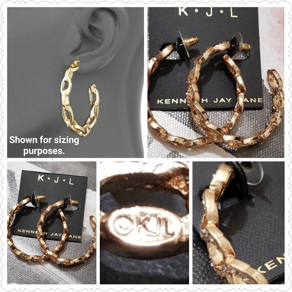 Kenneth Jay Lane Twisted-Oval-Link Hoop Earrings